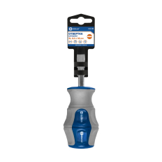 Отвертка Ultra Grip КОБАЛЬТ SL 6,0 х 38 ммCR-V, двухкомпонентная рукоятка (1 шт.) подвес