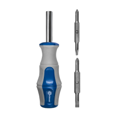 Отвертка рукоятка КОБАЛЬТ Ultra Grip с набором двусторонних бит, CR-V (3 шт.) блистер