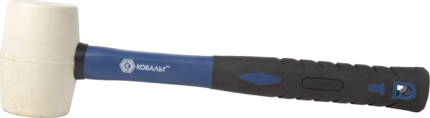 Киянка КОБАЛЬТ 450 г (60 мм), белая резина, фибергласовая рукоятка