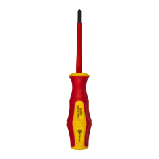 Отвертка диэлектрическая КОБАЛЬТ Ultra Grip FL/PZ-1 х 80 ммCR-V, двухкомпонентная рукоятка (1 шт.) подвес