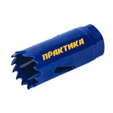 Коронка биметаллическая ПРАКТИКА  22 мм (1шт), клипса (035-929)(035-929)