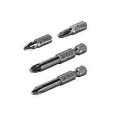 Набор бит ПРАКТИКА "Профи"  4шт PH2, PZ2 x 25мм, PH2, PZ2 x 50мм, блистер (036-544)