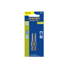 Бита отверточная ПРАКТИКА "Профи" Torx Tamper-25 х 50мм (2шт), блистер (776-461)(776-461)