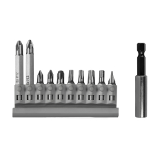 Набор бит ПРАКТИКА "Мастер" 11 шт 25 и 50 мм  PH, PZ, HEX SL, TORX держатель 60 (908-214)PH, PZ, HEX SL, TORX держатель 60 (908-214)

PH2*50; PZ2*50; PH1*25; PZ1*25; PZ3*25; HEX4*25; SL5,5*25; T30*25; T25*25; T20*25; 