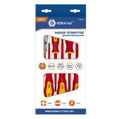 Набор отверток диэлектрических КОБАЛЬТ Ultra Grip CR-V (6 шт.) коробка (646-522)