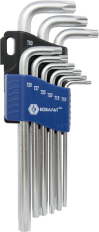 Набор ключей угловых КОБАЛЬТ удлиненных Tamper TORX T10, T15, T20, T25, T27, T30, T40, T (020405-09)T10, T15, T20, T25, T27, T30, T40, T45, T50 (9 шт.) блистер