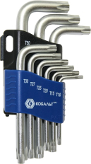 Набор ключей угловых КОБАЛЬТ Tamper TORX T10, T15, T20, T25, T27, T30, T40, T45, T50  Cr (020406-09)T10, T15, T20, T25, T27, T30, T40, T45, T50  Cr-V (9 шт.) блистер