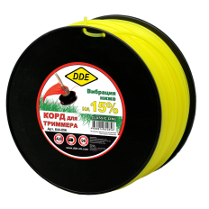 Корд триммерный на катушке DDE "Classic line" (круг) 4,0 мм х 90 м, желтый (644-856)(круг) 4,0 мм х 90 м, желтый