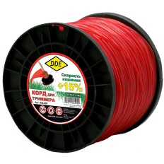 Корд триммерный на катушке DDE "Speed line" (звезда) 2,0 мм х 520 м, красный (644-900)(звезда) 2,0 мм х 520 м, красный