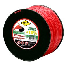 Корд триммерный на катушке DDE "Speed line" (звезда) 2,4 мм х 360 м, красный (644-948)(звезда) 2,4 мм х 360 м, красный