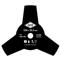 Нож для триммера DDE GRASS CUT 3-хлопастной, 230 х 25,4мм  (толщина = 1,4 мм)(толщина = 1,4 мм)