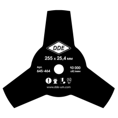 Нож для триммера DDE GRASS CUT 3-хлопастной, 255 х 25,4 мм  (толщина = 1,4 мм)(толщина = 1,4 мм)