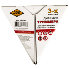 Нож для триммера DDE AIR-CUT 3-хлопастной, 255 х 25,4/20 мм  (толщина = 3 мм)(толщина = 3 мм)