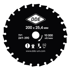 Нож для кустореза DDE WOOD CUT 26 зубьев, 200 x 25,4/20 мм  (толщина = 1,8 мм)(толщина = 1,8 мм)