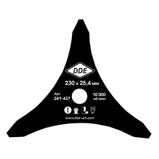 Нож для триммера DDE DAGGER CUT 3-хлопастной, 230 х 25,4/20 мм  (толщина = 1,6 мм)(толщина = 1,6 мм)