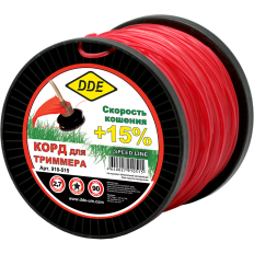 Корд триммерный на катушке DDE "Speed line" (звезда) 2,7 мм х 90 м, красный (910-515)(звезда) 2,7 мм х 90 м, красный