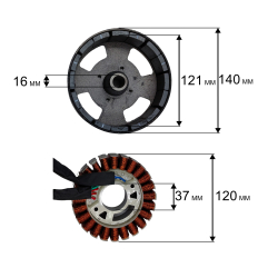 Генераторная часть DDE DPG1101i  в сборе (чугунный якорь)