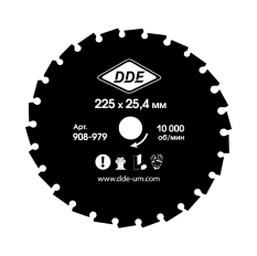 Нож для кустореза DDE WOOD CUT 26 зубьев, 225 x 25,4/20 мм (толщина = 2 мм)(толщина = 2 мм)