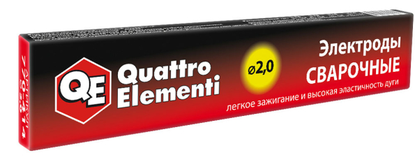 Электроды сварочные QUATTRO ELEMENTI рутиловые,   2,0 мм, масса 0.9 кг (770-414)  2,0 мм, масса 0.9 кг