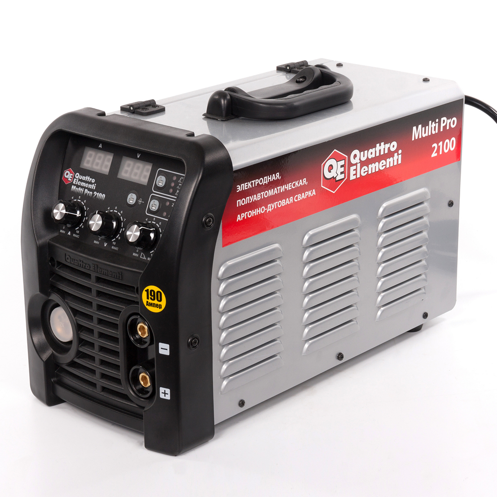 Аппарат полуавтомат. сварки, инвертор QUATTRO ELEMENTI Multi Pro 2100 (190A, 3 вида сварки (772-593)(190A, 3 вида сварки MIG/TIG/MMA, дисплей)