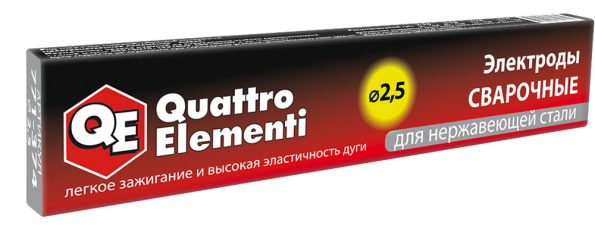 Электроды сварочные QUATTRO ELEMENTI нержавеющие, 2,5 мм, масса 1,0 кг (771-374)