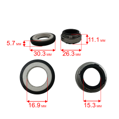 Сальник механический QUATTRO ELEMENTI Sewage 1500F Ci (мех: Ø26мм, Ø17,5мм, высота 42мм) (кер: Ø30мм, Ø17мм, высота 6мм)(мех: Ø26мм, Ø17,5мм, высота 42мм) (кер: Ø30мм, Ø17мм, высота 6мм)