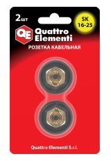 Кабельный разъем QUATTRO ELEMENTI розетка кабельная сварочного аппарата SК 16-25 ( до 200  (641-961)( до 200 А/45В)  2 шт в блистере