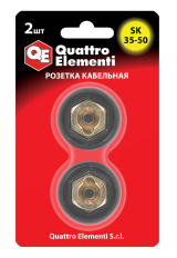 Кабельный разъем QUATTRO ELEMENTI розетка кабельная сварочного аппарата SК 35-50 ( до 315  (641-978)( до 315 А/45В)  2 шт в блистере
