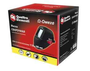 Маска сварочная QUATTRO ELEMENTI   OMEGA (затемнение DIN 11, откидывающийся светофильтр), цветная коробка(затемнение DIN 11, откидывающийся светофильтр), цветная коробка