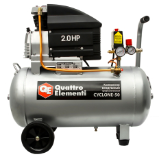 Компрессор поршневой масляный QUATTRO ELEMENTI CYCLONE-50 (240 л/мин, 50л, 1500 Вт, 8 бар, 32,5кг) (248-634)(240 л/мин, 50л, 1500 Вт, 8 бар, 32,5кг) (248-634)