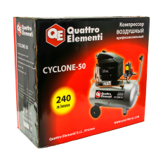 Компрессор поршневой масляный QUATTRO ELEMENTI CYCLONE-50 (240 л/мин, 50л, 1500 Вт, 8 бар, 32,5кг) (248-634)(240 л/мин, 50л, 1500 Вт, 8 бар, 32,5кг) (248-634)