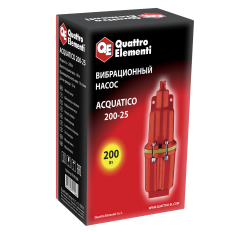 Насос вибрационный QUATTRO ELEMENTI Acquatico 200-25 (200 Вт, 960 л/ч, для чистой, 40м, кабель 25 м(200 Вт, 960 л/ч, для чистой, 40м, кабель 25 м, 3,26кг)