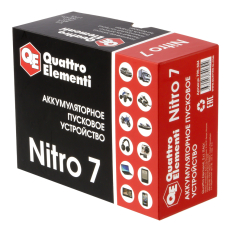 Пусковое устройство QUATTRO ELEMENTI Nitro  7  (12В, 7500 мАч, 400А,  USB, LCD -  фонарь) (790-304) (12В, 7500 мАч, 400А,  USB, LCD -  фонарь)