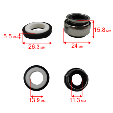 Сальник механический QUATTRO ELEMENTI Automatico 1001 Inox (мех: Ø24мм, Ø12мм, высота 15,5мм) (кер: Ø26мм, Ø14мм, высота 5мм)(мех: Ø24мм, Ø12мм, высота 15,5мм) (кер: Ø26мм, Ø14мм, высота 5мм)