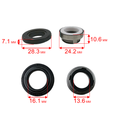 Сальник механический QUATTRO ELEMENTI Sewage 500F Ci (мех: Ø24мм, Ø15мм, высота 37мм) (кер: Ø28мм, Ø16мм, высота 7мм) --> 645-297-137(мех: Ø24мм, Ø15мм, высота 37мм) (кер: Ø28мм, Ø16мм, высота 7мм) --> 645-297-137