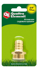 Штуцер для шланга QUATTRO ELEMENTI внеш. резьба  3/4" - "ёлочка" 19 мм, латунь (771-831)латунь