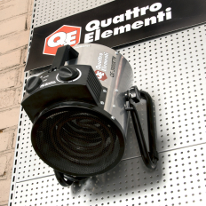 Нагреватель воздуха электрический с ТЭН QUATTRO ELEMENTI QE-5000 ETN (2.5/5,0 кВт, 220В, 500 м3/час) — цилиндр(2.5/5,0 кВт, 220В, 500 м3/час) — цилиндр