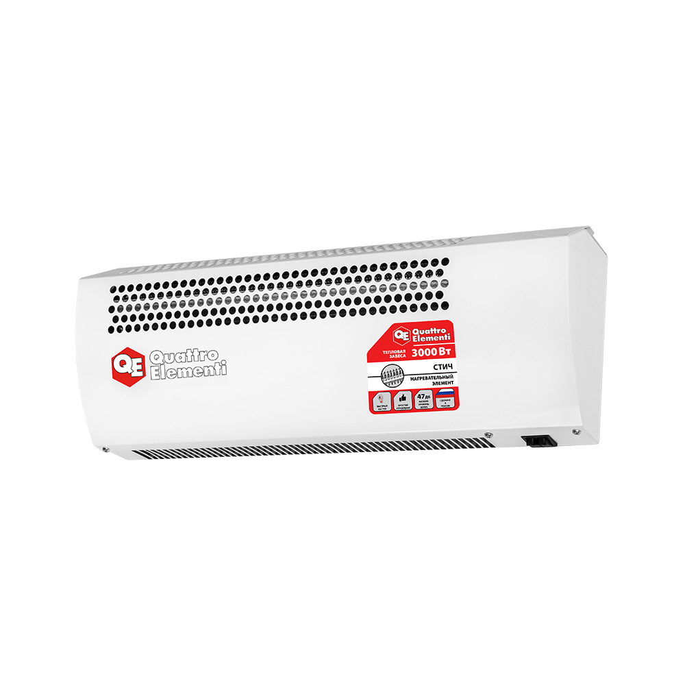 Тепловая завеса электрическая QUATTRO ELEMENTI QE-3000TVZ (1,5/3,0 кВт, 300 м.куб/ч, 220 В, 50 Гц)(1,5/3,0 кВт, 300 м.куб/ч, 220 В, 50 Гц)