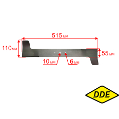 Нож для мини-трактора стандарт. DDE T-180 правый   ------>OR 90-725 (D0226)