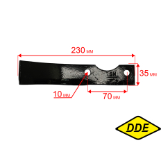 Нож для культиватора DDE V700 II /V750 II Крот/Крот2  , левый (50101-T00601-B01)
