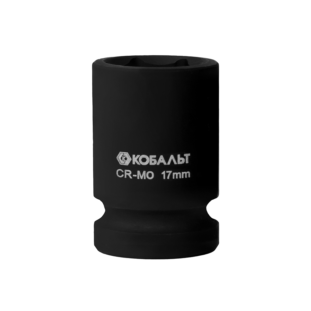 Головка торцевая ударная КОБАЛЬТ 1/2", 17 мм, Cr-Mo (1 шт.) подвес (642-159)(1 шт.) подвес