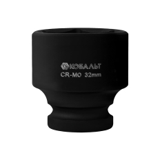 Головка торцевая ударная КОБАЛЬТ 1/2", 32 мм, Cr-Mo (1 шт.) подвес (918-399)(1 шт.) подвес
