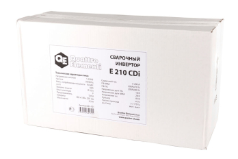 Аппарат электродной сварки, инвертор QUATTRO ELEMENTI E 210 (200 А, ПВ 70%, до 5 мм, Диспл (641-701)(200 А, ПВ 70%, до 5 мм, Дисплей, TIG-Lift, 9.3 кг)