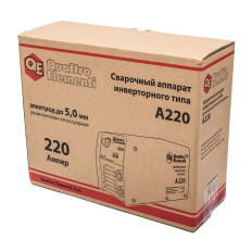 Аппарат электродной сварки, инвертор QUATTRO ELEMENTI A 220 (220 А, ПВ 60%, до 4.0 мм, 5.4 (248-535)(220 А, ПВ 60%, до 4.0 мм, 5.4 кг, 160-240 В) 