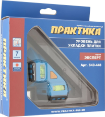 Уровень лазерный ПРАКТИКА для укладки плитки, 2 луча под углом 90 град, видимость до 7 м (649-448)для укладки плитки, 2 луча под углом 90 град, видимость до 7 м