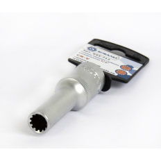 Головка торцевая глубокая универсальная КОБАЛЬТ 1/2", 9 мм, SPLINE Cr-V (1 шт.) подвес (643-712)(1 шт.) подвес