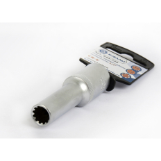 Головка торцевая глубокая универсальная КОБАЛЬТ 1/2", 10 мм, SPLINE Cr-V (1 шт.) подвес (643-729)(1 шт.) подвес