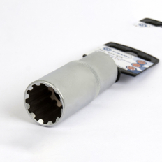 Головка торцевая глубокая универсальная КОБАЛЬТ 1/2", 22 мм, SPLINE Cr-V (1 шт.) подвес (643-835)(1 шт.) подвес