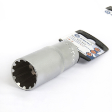 Головка торцевая глубокая универсальная КОБАЛЬТ 1/2", 24 мм, SPLINE Cr-V (1 шт.) подвес (643-842)(1 шт.) подвес