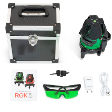 Комплект лазерного уровня RGK LP-64G и рулетка AMO R303